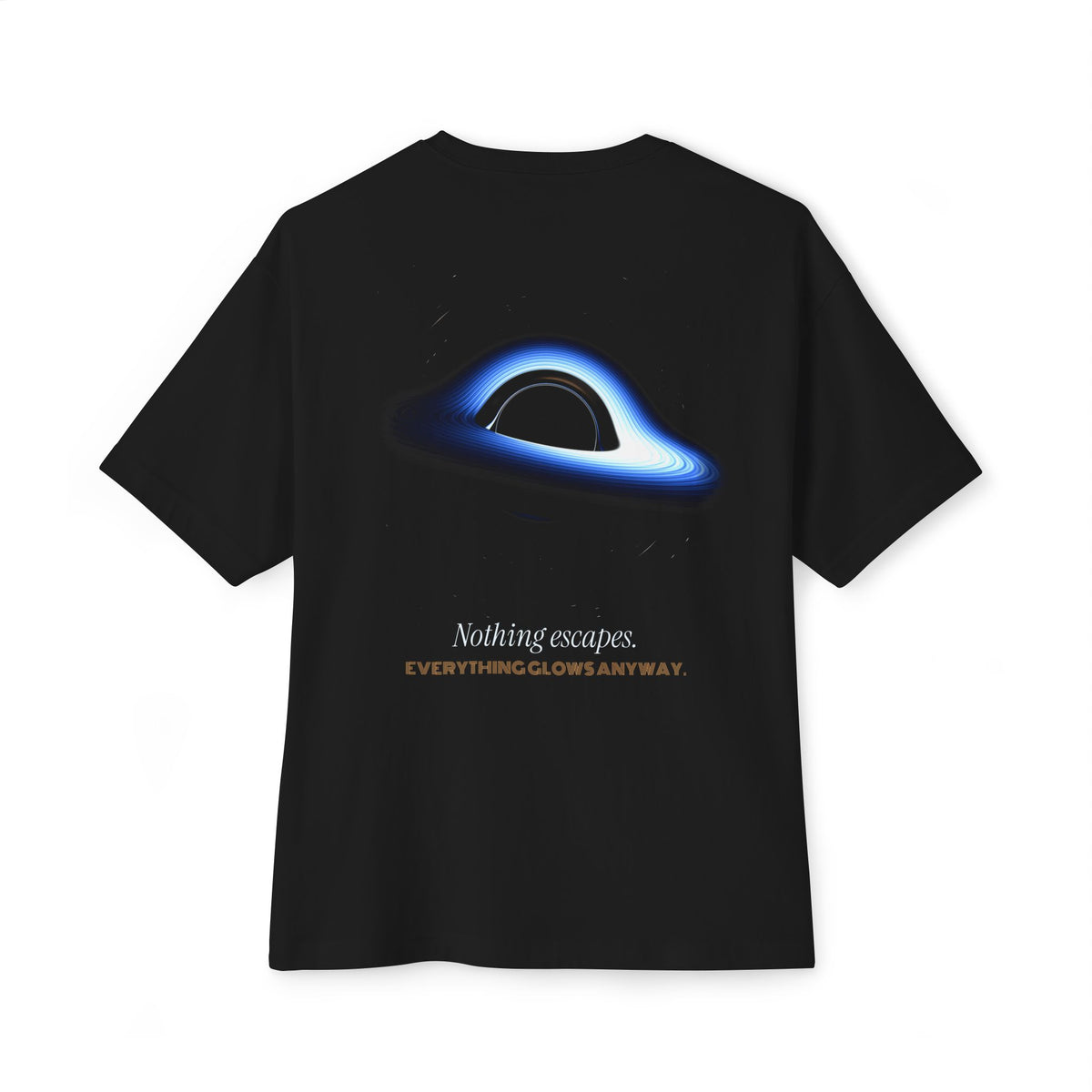 Pulled In, Lit Up — Black Hole Space Tee | UNSEEN