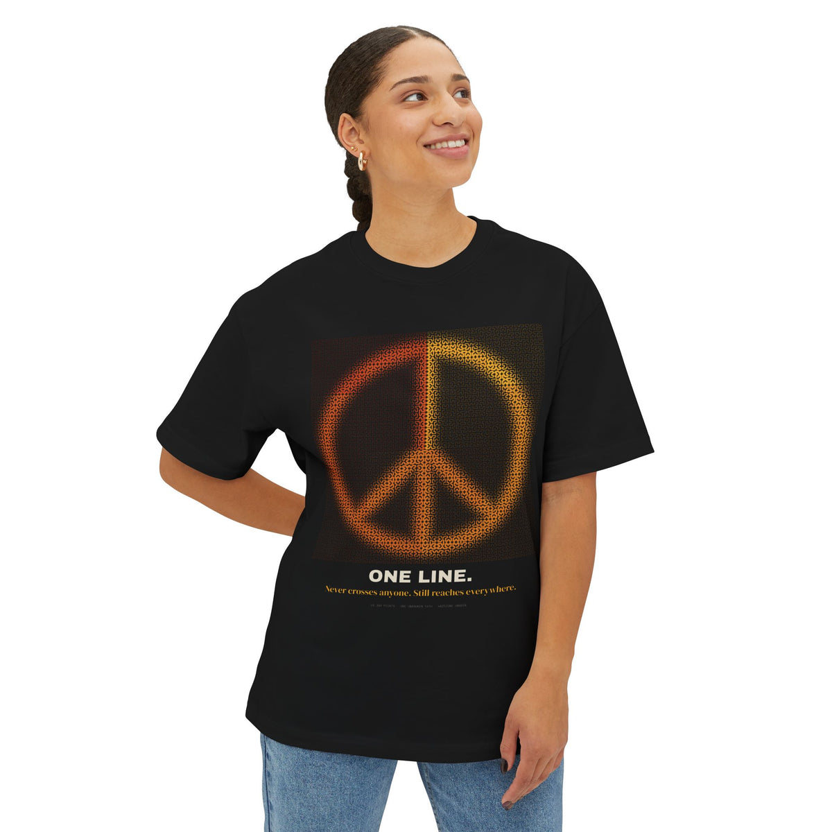 One Line — Peace Sign Hilbert Curve Tee | UNSEEN